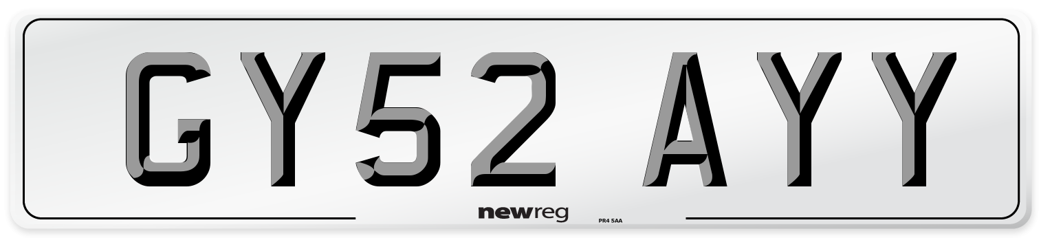 GY52 AYY Number Plate from New Reg